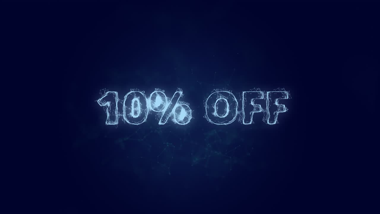 Teks diskon 10%. Plexus dengan teks diskon 10%. Plexus. Video 4K
