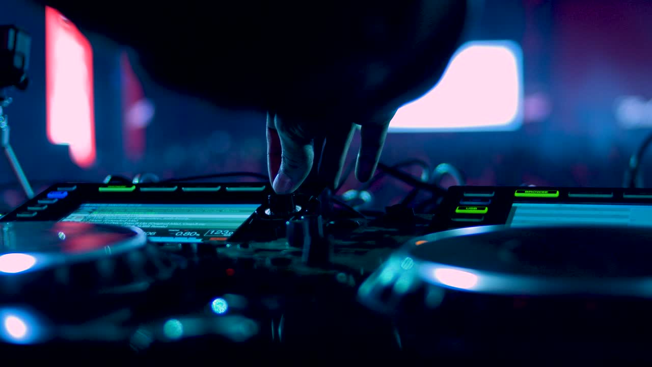 DJ Turntable at a Nightclub