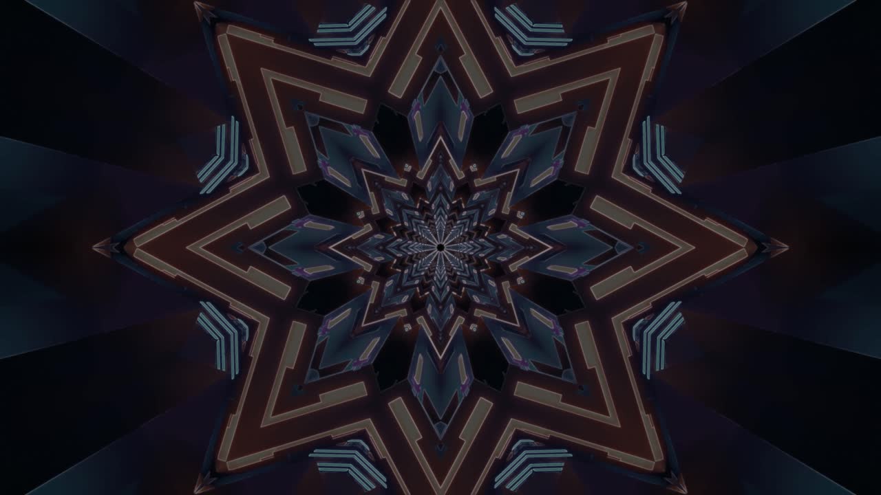 Experience a mesmerizing tunnel video loop filled with intricate patterns and vibrant colors. This seamless animation creates a captivating screensaver that enchants viewers with its visual depth
