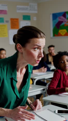 teacher addressing a class