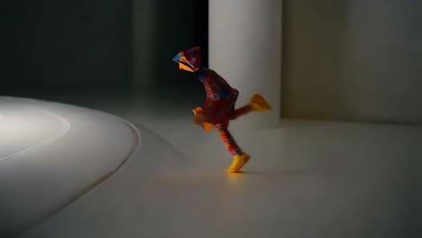 colorful origami figure running