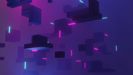 animation of 3d cubes and purple background