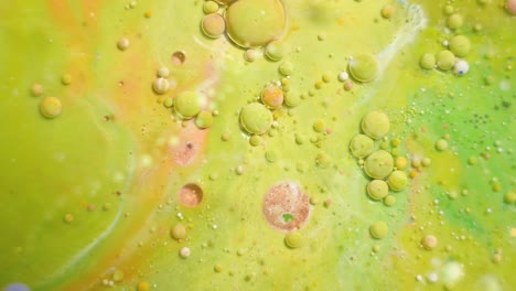 abstract liquid art with colorful bubbles