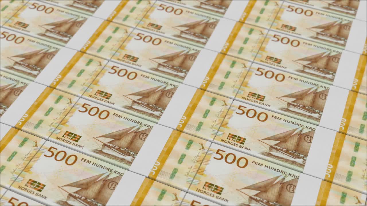 돈 프레스 에 의해 인쇄 된 500 노르웨이 크로너 지폐
