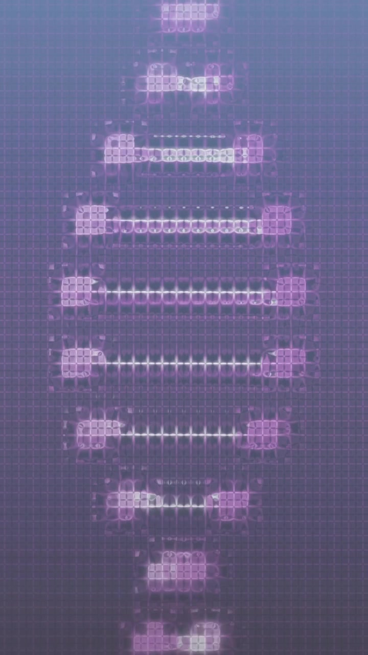 Animation of dna strand spinning on purple background