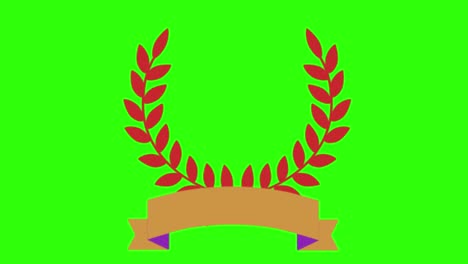 2d animated illustration of a leaf crown on a green screen