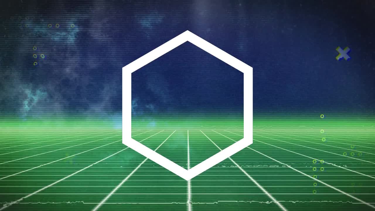 animación de formas en movimiento sobre nubes