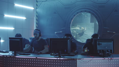 gaming team losing a match medium closeup of a gaming team losing a match at a tournament