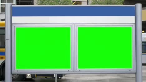 blank green screen chroma billboard signs, blank train station advertisements