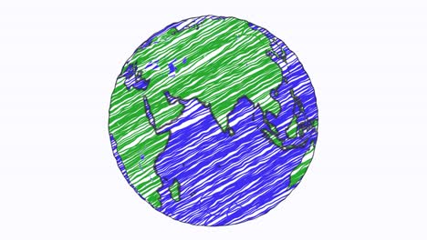 Earth-drawing-paper-cartoon-hand-drawn-animation-spinning-globe-world-pen-loop