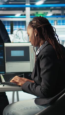 vertical video system administrator in photovoltaics factory using ai to diagnose systems