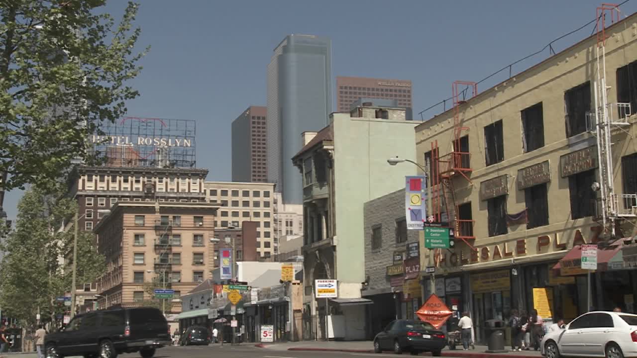 패션 지구에서 로스앤젤레스 시내의 전망