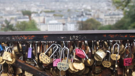 love locks on a bridge in paris