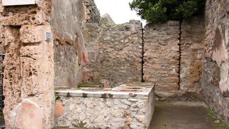 ruins of famous pompeii city, italy.thermopolium