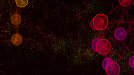 animation of network of connections with digital icons
