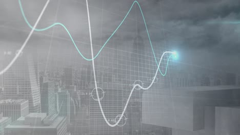 Animation-of-financial-data-processing-over-cityscape