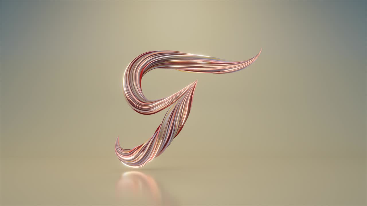 colección de alfabeto vivo. letras retorcidas únicas. color rosa rojo. letra t. animación 3d de bucle sin costuras con alfa