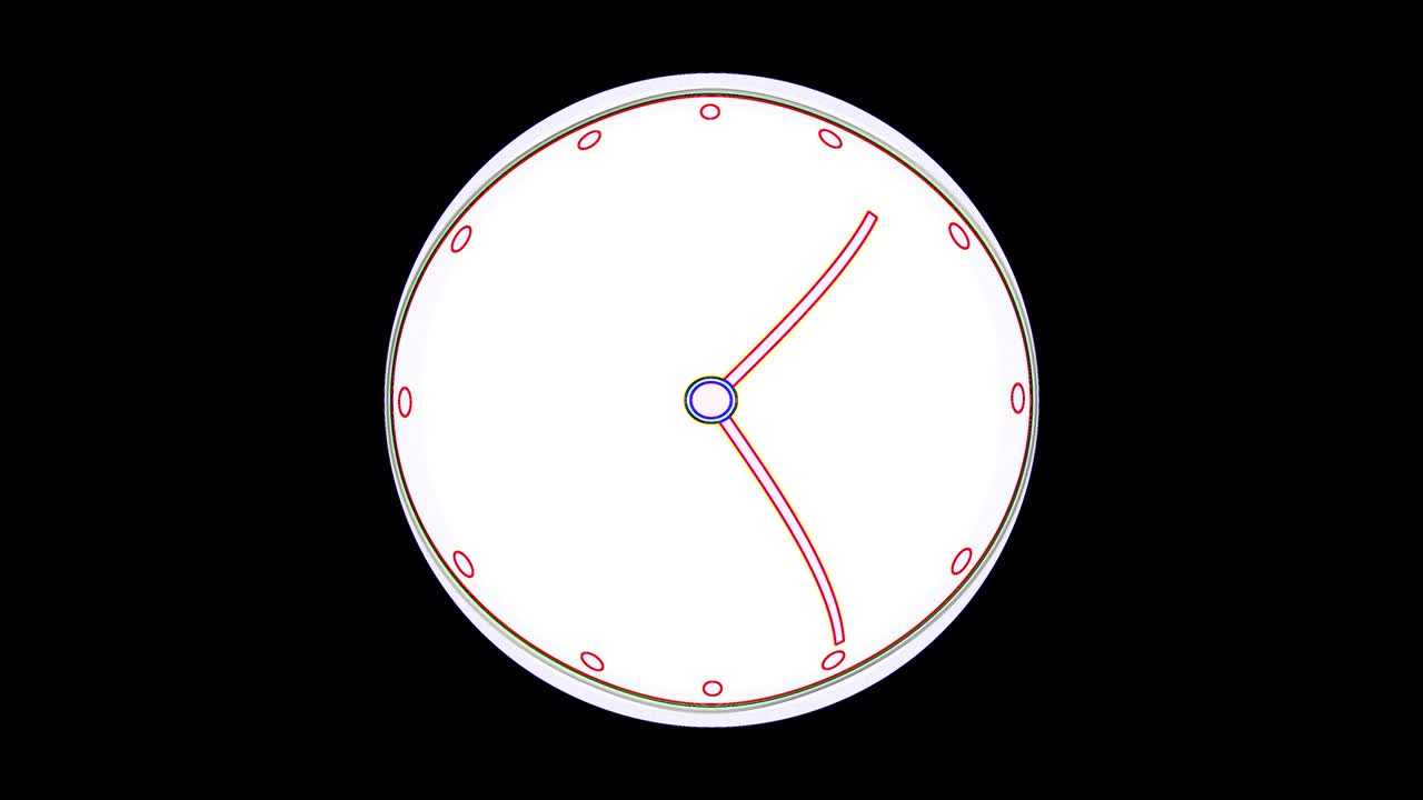 Time revers animated clock animation. Animated clock isolate on white background.