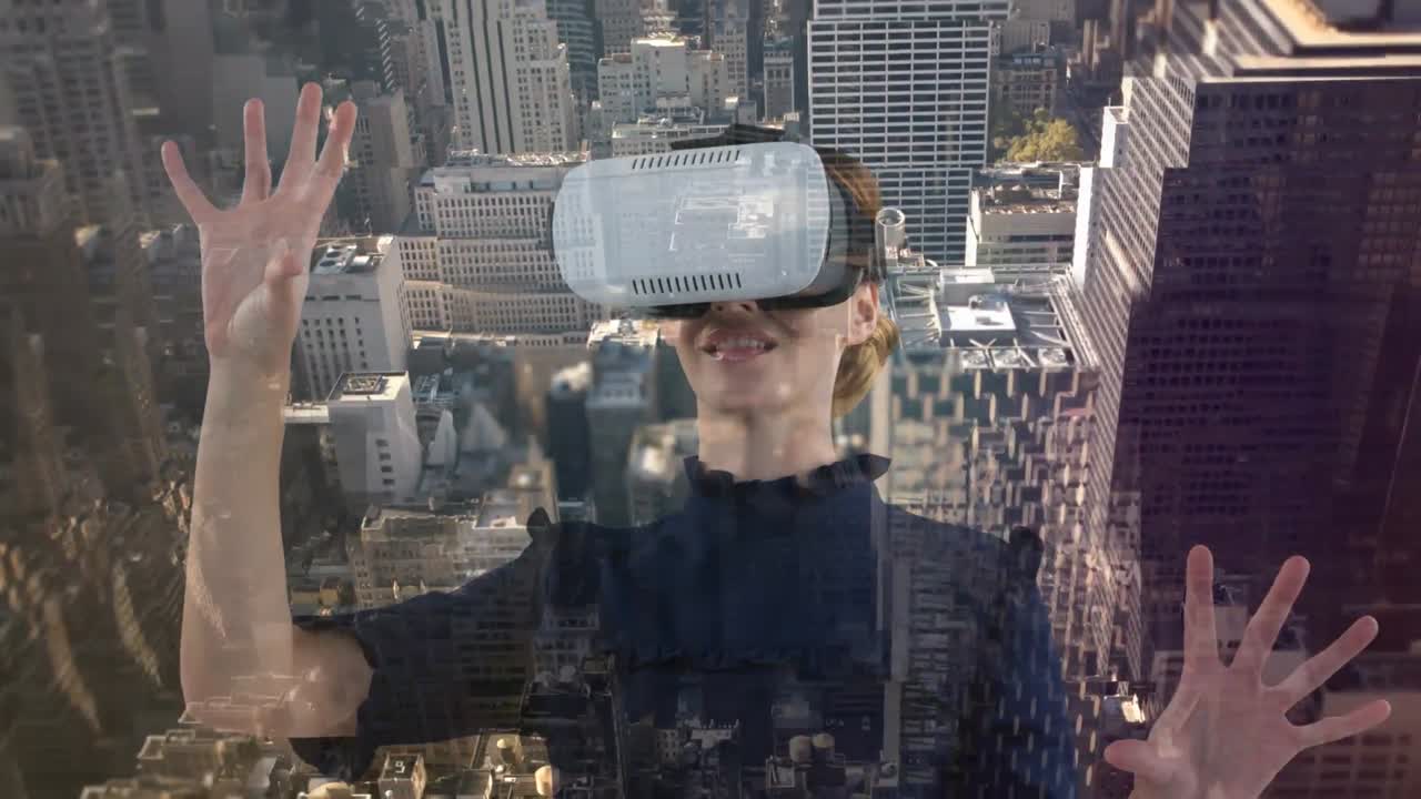 Woman using VR video