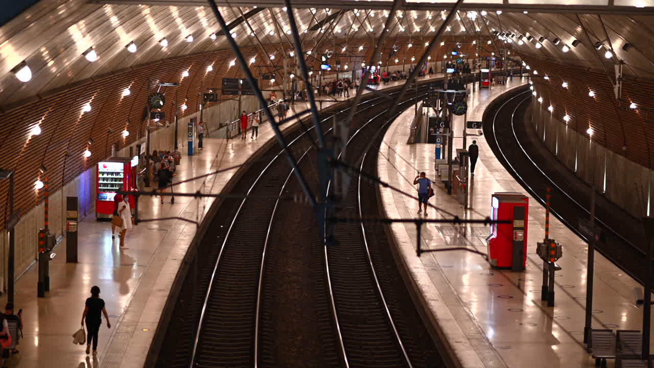 People at the Monte Carlo train station in Monaco