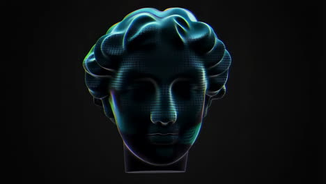 abstract digital bust with binary code and glitch effects
