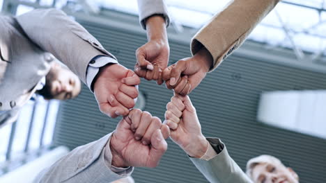 partnership, teamwork or business people fist bump