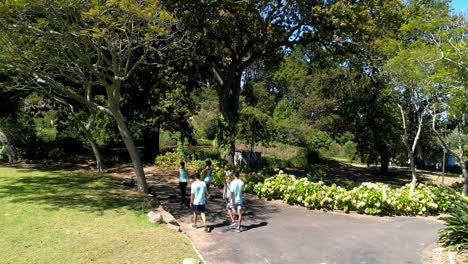 marathon athletes running in the park 4k