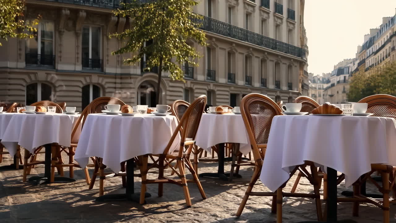 Charming Outdoor Cafe Setting on a European Street