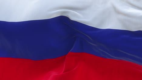 full screen russian flag is waving slowly