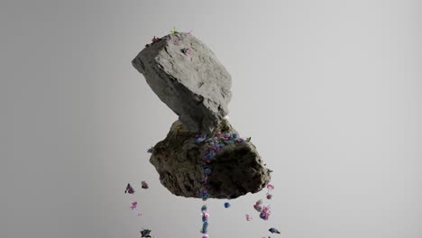 rocas flotantes decoradas con flores