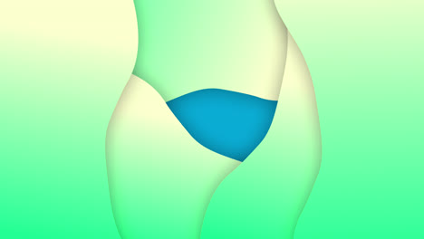 Animation-of-gradient-green-to-yellow-waves-moving-on-blue-background