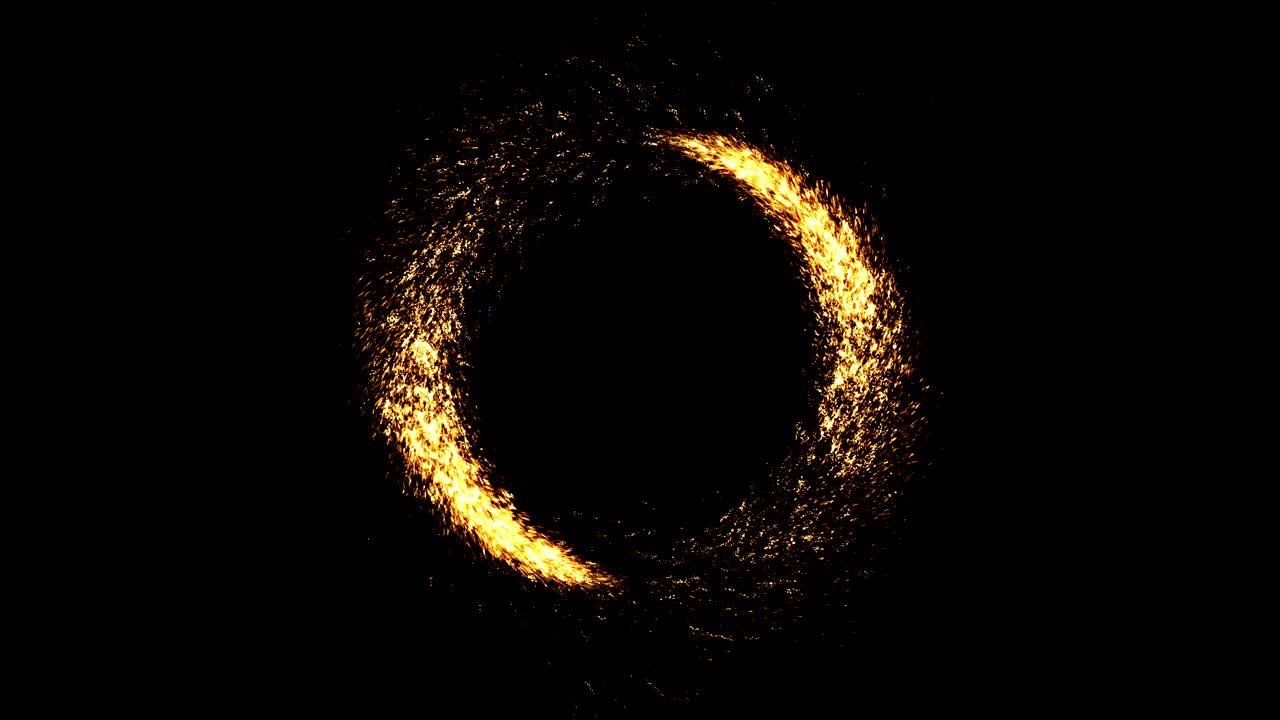 두 개의 운석이 돌아다니고 있습니다. 없이 루프. 금색 불꽃놀이와 함께 추상적인 배경. 축하 화면을위한 승리의 프레임.