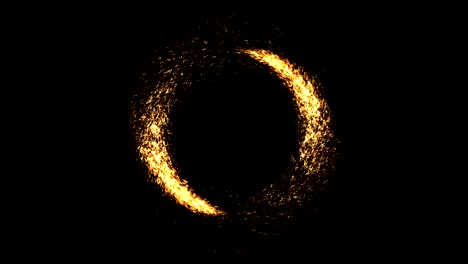 dos meteoros dando vueltas. bucle sin costuras. fondo abstracto con fuegos artificiales dorados. marco de victoria para la pantalla de celebración.