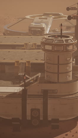 a futuristic space colony on mars