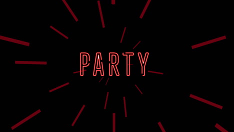 animation of neon party on black background