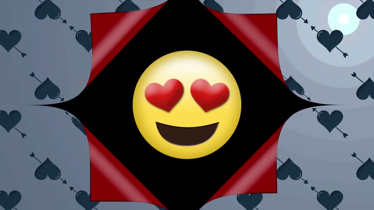 открытие обоев, чтобы показать смайлик с глазами в форме сердца