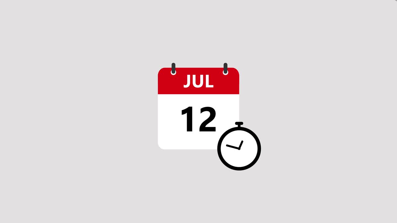 Calendar dates in July with a clock icon