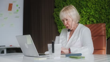 senior woman in video conference call