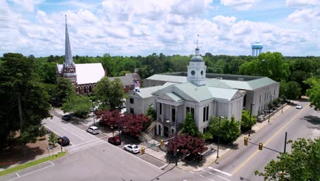 aiken sc, aiken south carolina aerial pullout from courthouse