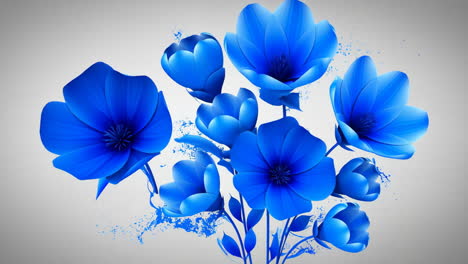 vibrant blue floral bouquet illustration