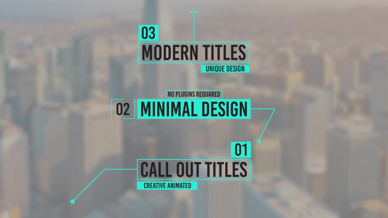 Dynamic Animated Callout Titles and Infographics on Blurred Cityscape