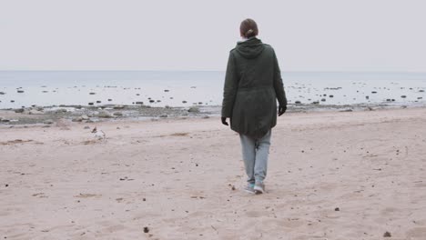 woman playing with dog on the sea shore