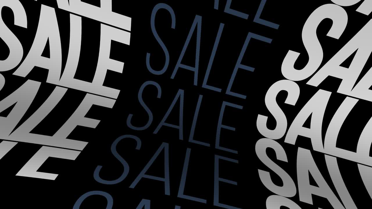 흑색 배경에 4k 판매 텍스트 애니메이션