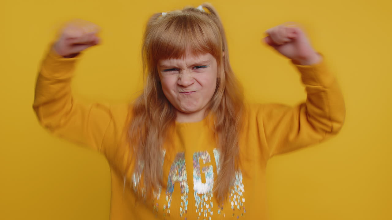Dissatisfied angry preteen child girl expressing disbelief irritation, feeling bored, disappointed