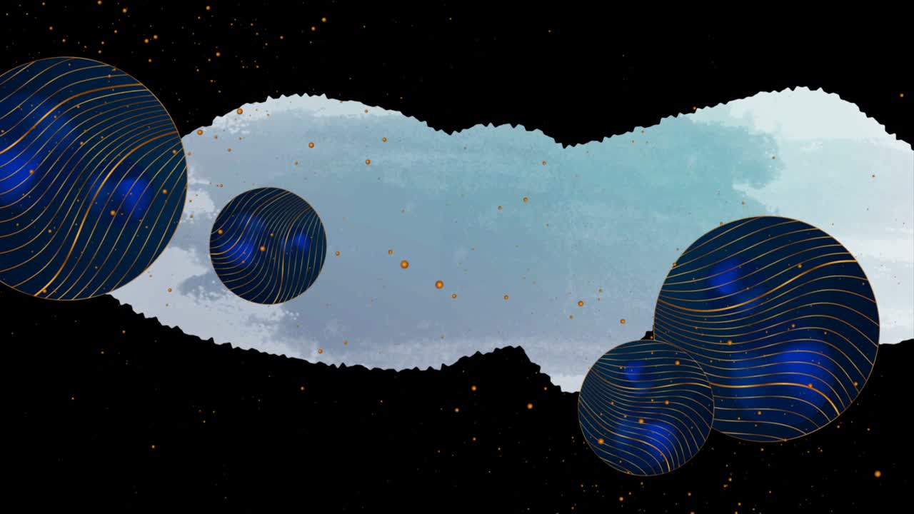 추상적인 파란색과 럭셔리 골든 그런지 모션 배경