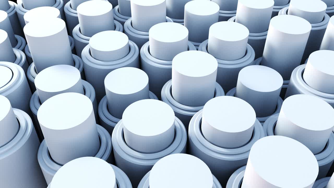 추상적인 3d 실린더 모양의 배경 렌더링 애니메이션, 4k 루핑 배경