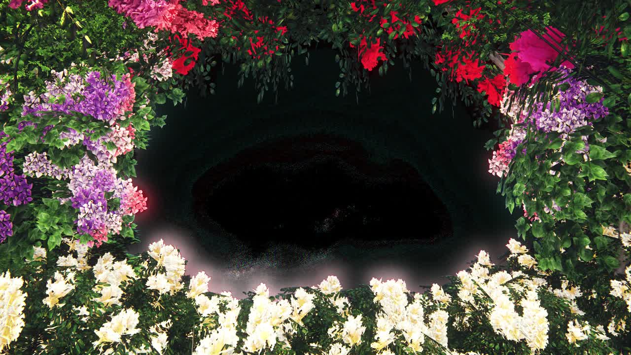 바람에 아름다운 열대 식물의 가지, 알파 채널과 함께 아름다운 여름 looped 배경.