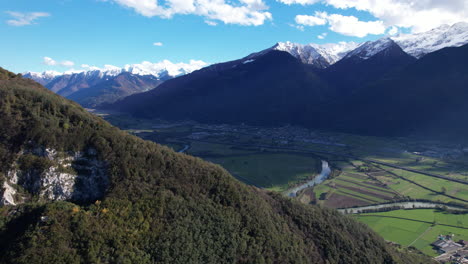 aerial view of como lake, italy with mountains surrounding a serene valley