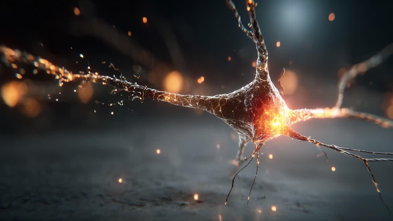 Stunning Visualization of a Neuron with Dynamic Activity and Sparkling Synapses Captured in Two Frames of a Fascinating Biological Process