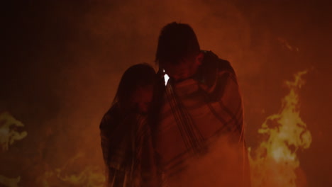 people seeking help during a fire emergency